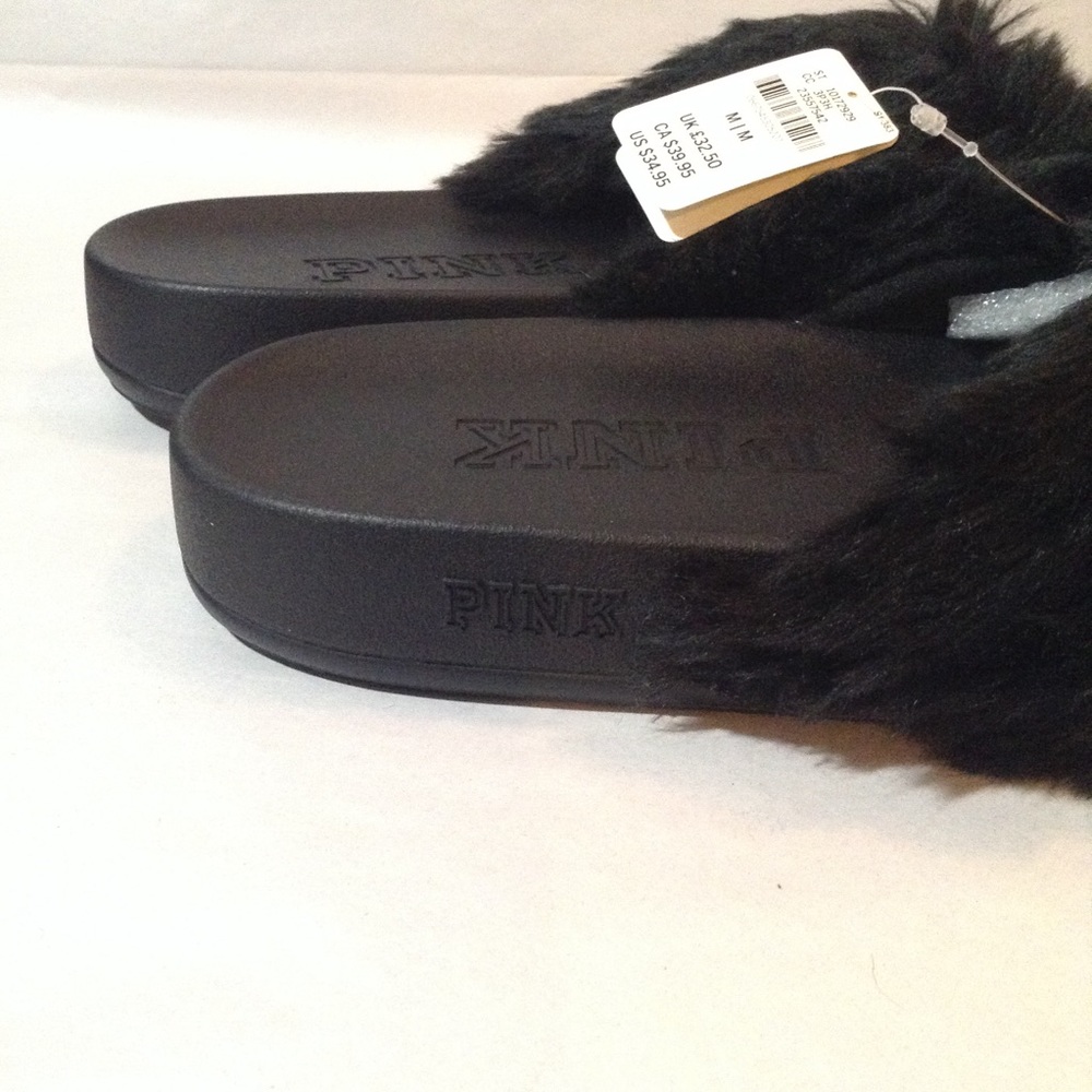 Pink Victoria Secret Fur Slides - Picture 3 of 7